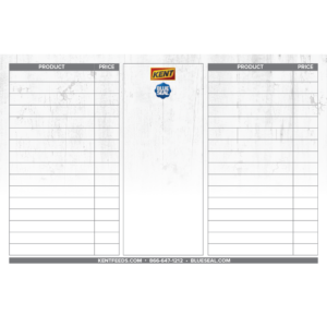 Kent Blue Seal Aluminum Price Board