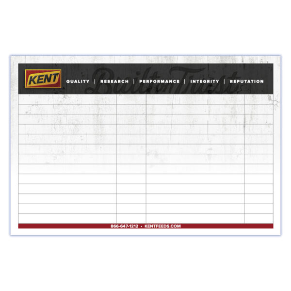 Kent Built on Trust Aluminum Price Board
