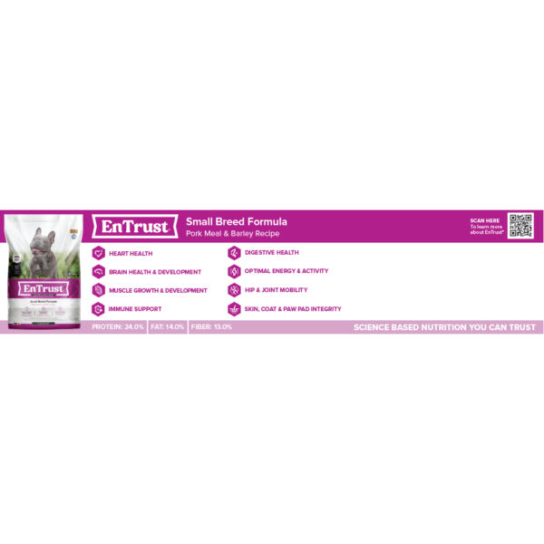 EnTrust Small Breed Formula Shelf Talker