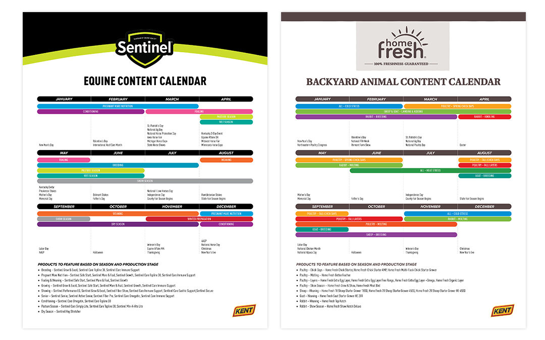 Sentinel & Home Fresh Content Calendars